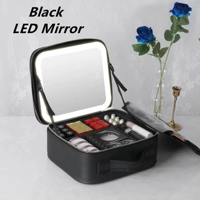 Smart LED Cosmetic Case with Mirror