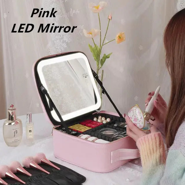 Smart LED Cosmetic Case with Mirror